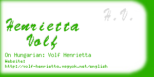 henrietta volf business card